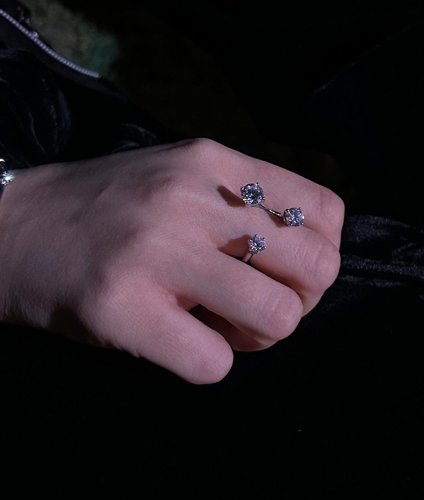 TRINITY stone ring in silver