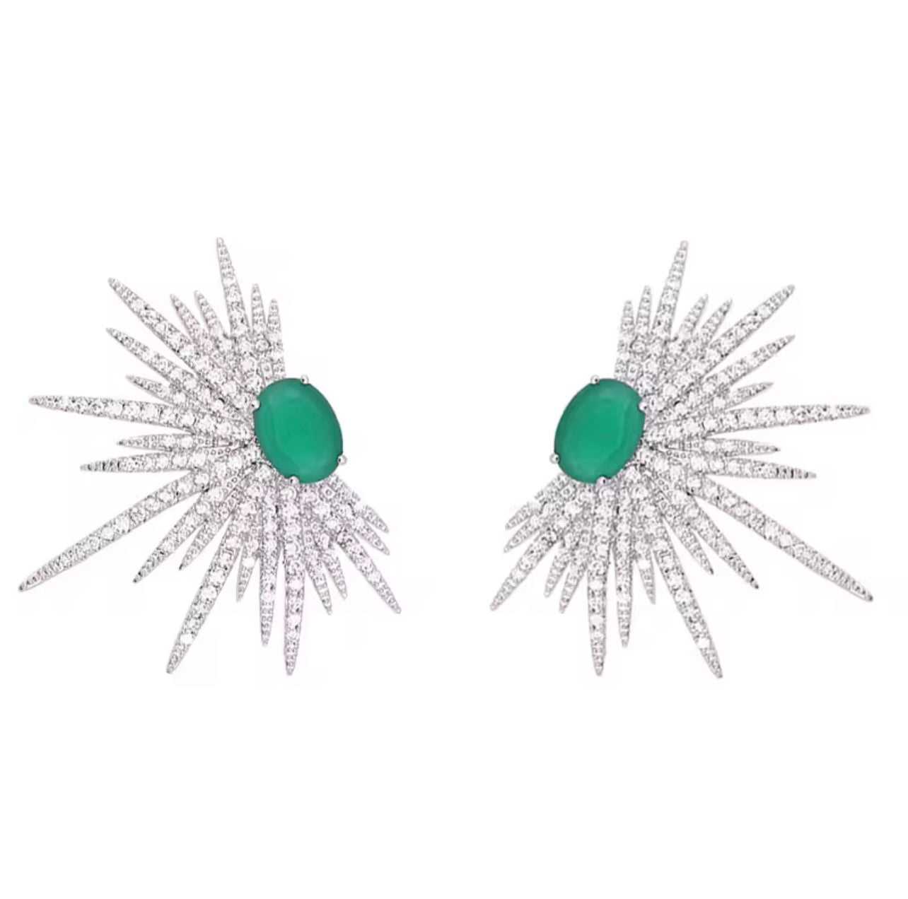 Emerald spark earrings