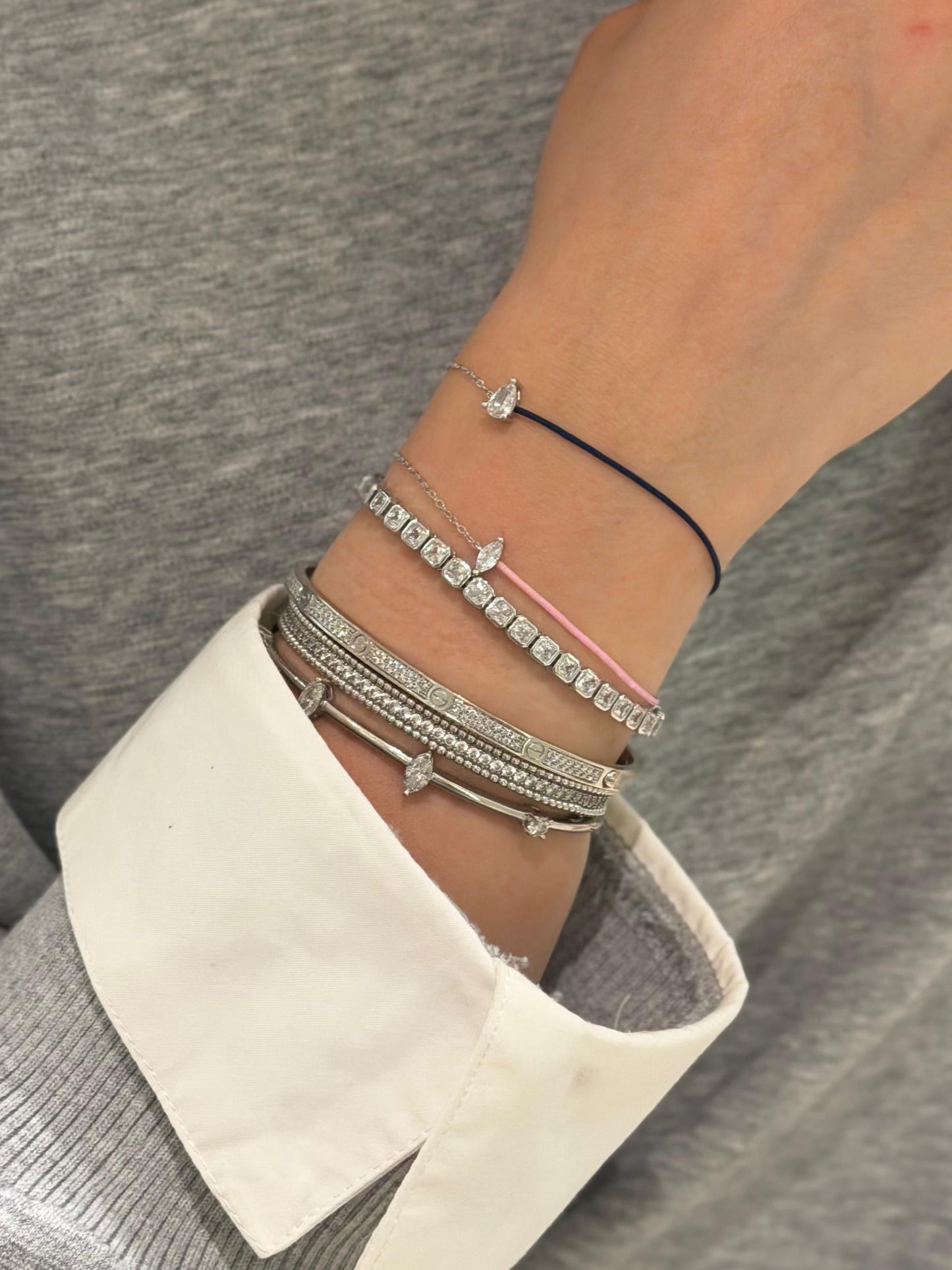 SQUARE tennis bracelet in silver