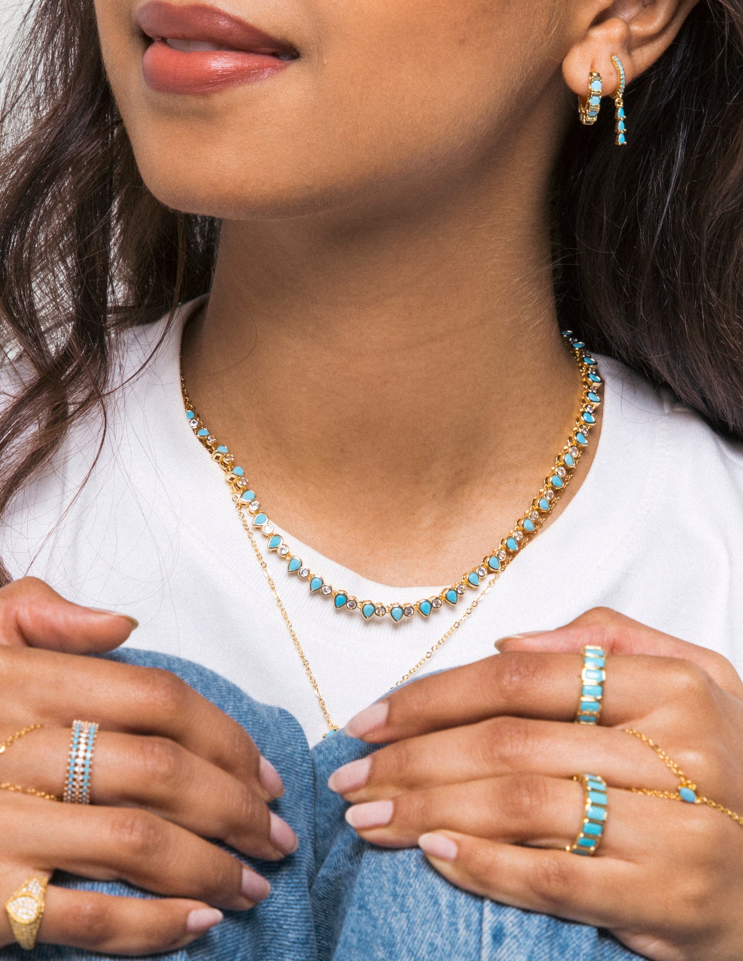 AZUR teardrop tennis necklace