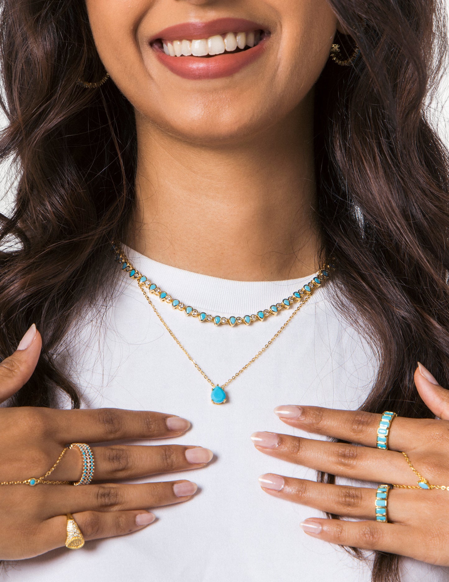 AZUR teardrop tennis necklace