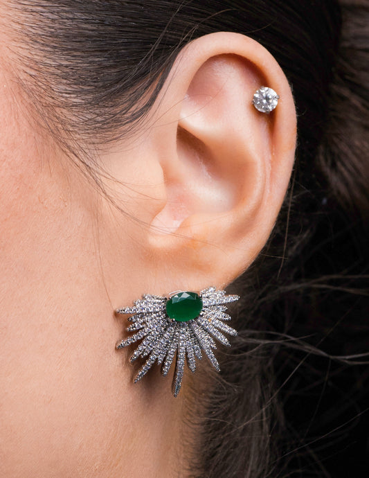 Emerald spark earrings