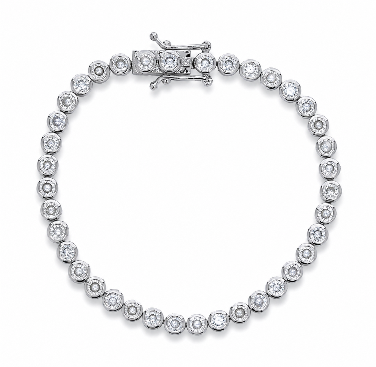 ROUND tennis bracelet in silver