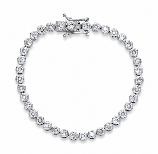 ROUND tennis bracelet in silver