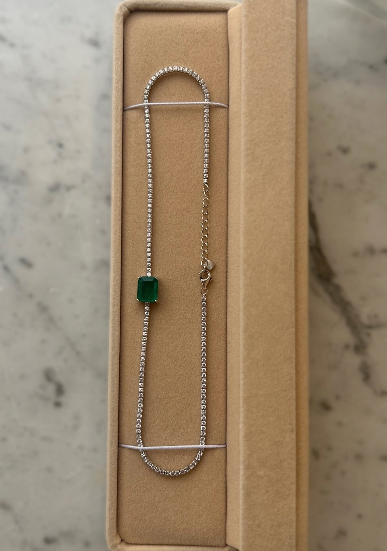 Emerald tennis choker