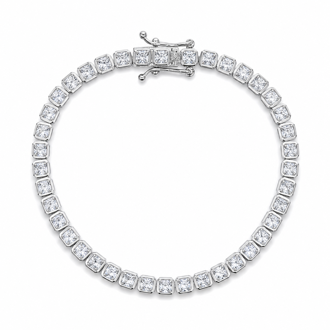 SQUARE tennis bracelet in silver