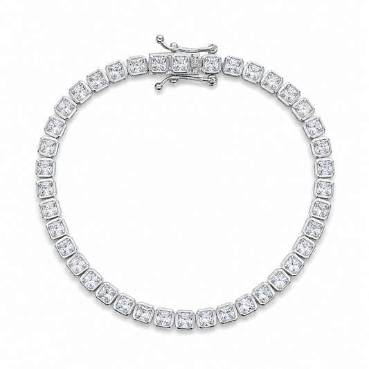 SQUARE tennis bracelet in silver