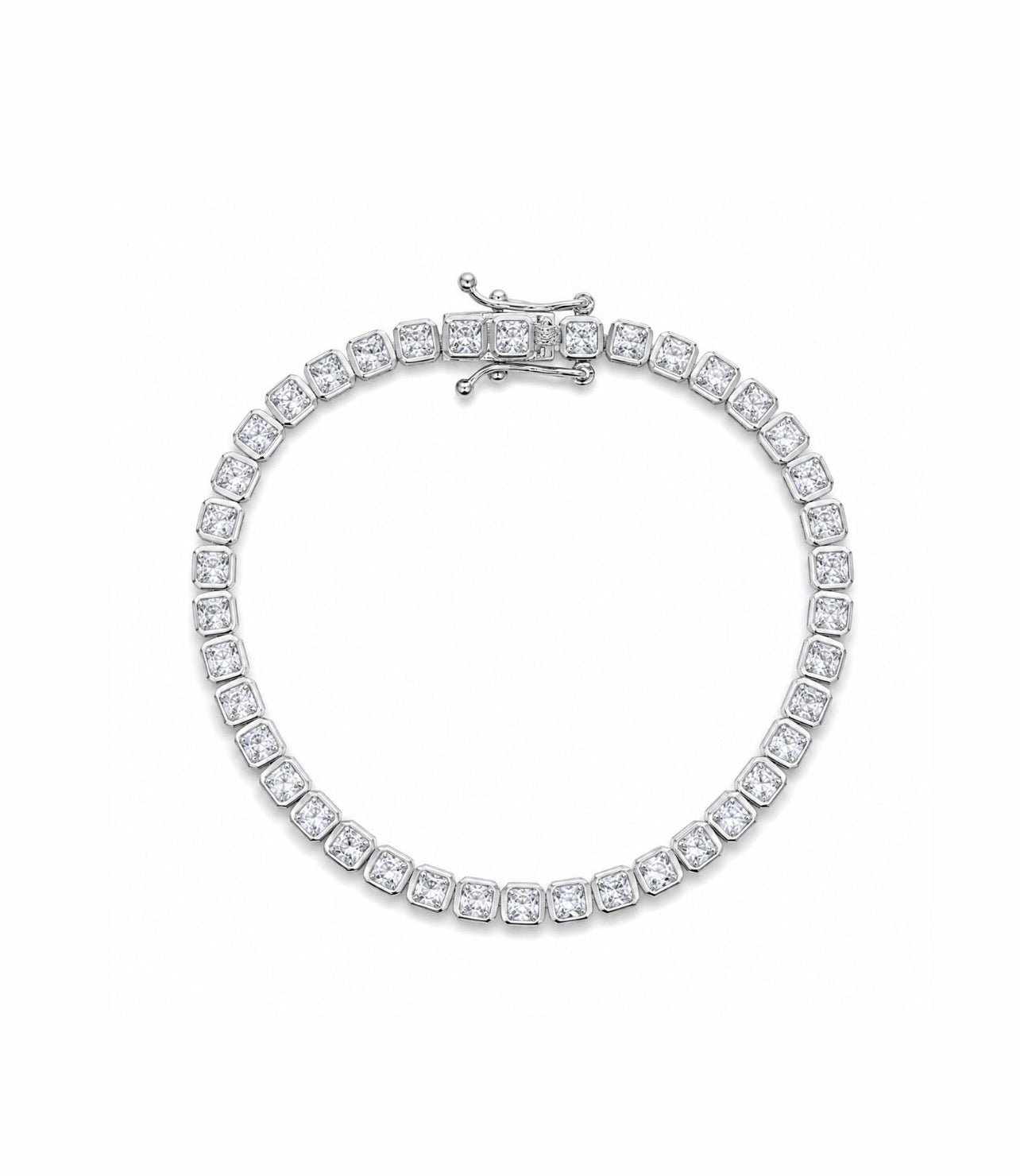 SQUARE tennis bracelet in silver