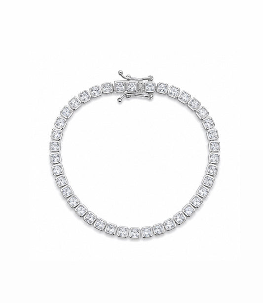 SQUARE tennis bracelet in silver
