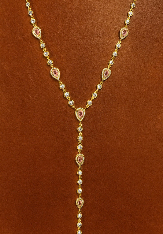 SAHARA lariat necklace in blush pink