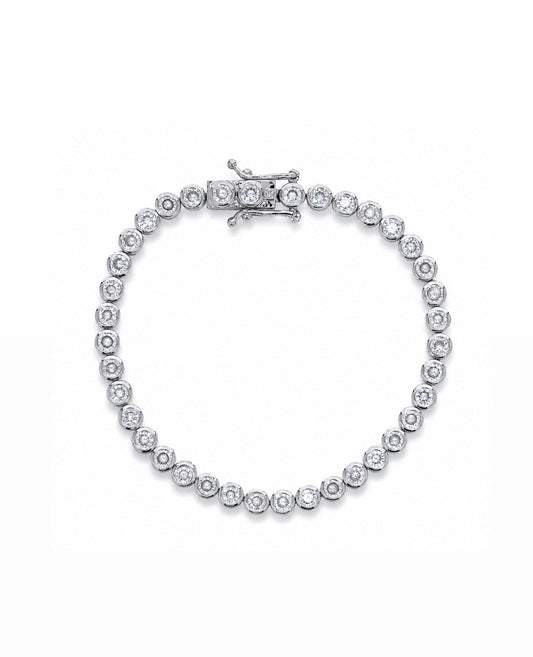 ROUND tennis bracelet in silver