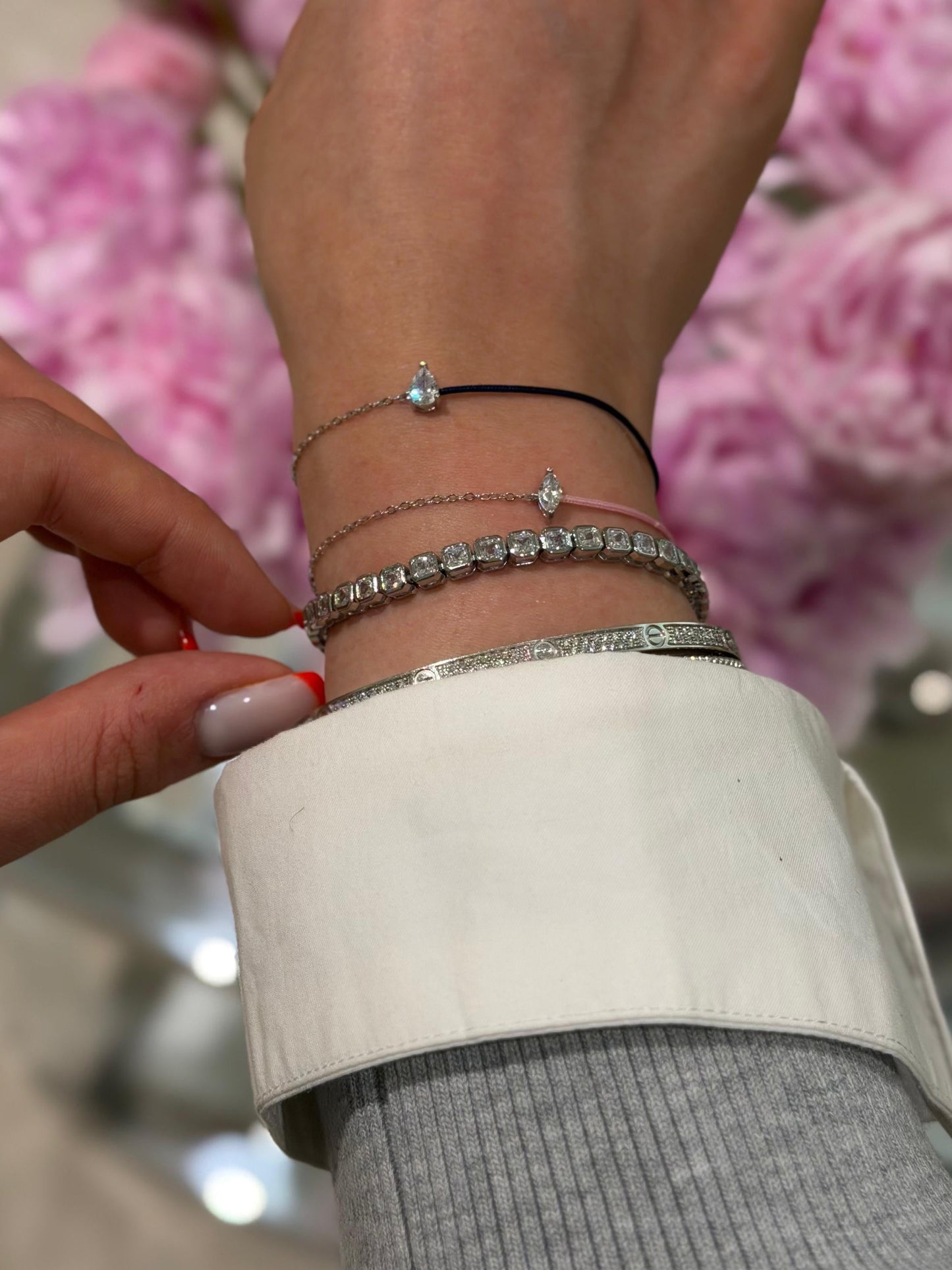 SQUARE tennis bracelet in silver