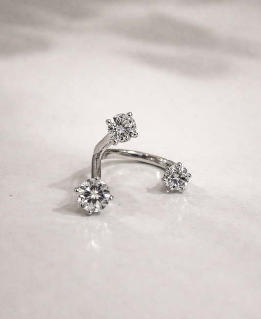 TRINITY stone ring in silver