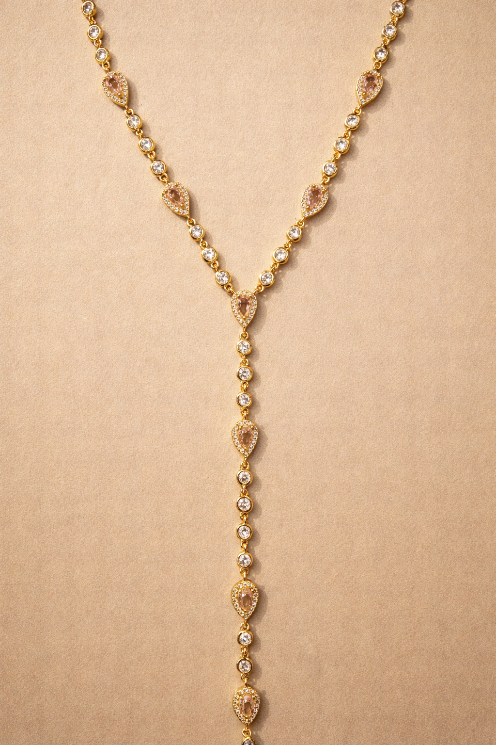 SAHARA lariat necklace in blush pink