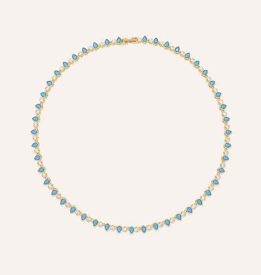 AZUR teardrop tennis necklace